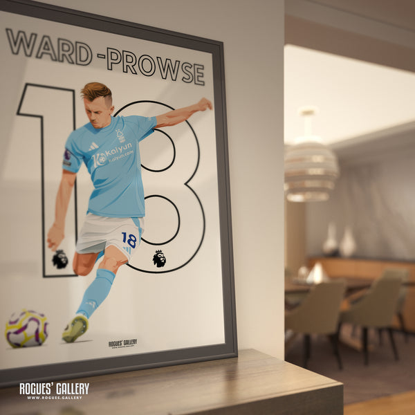James Ward Prowse - Nottingham Forest - A0, A1, A2 or A3 Premier League Name & Number Prints