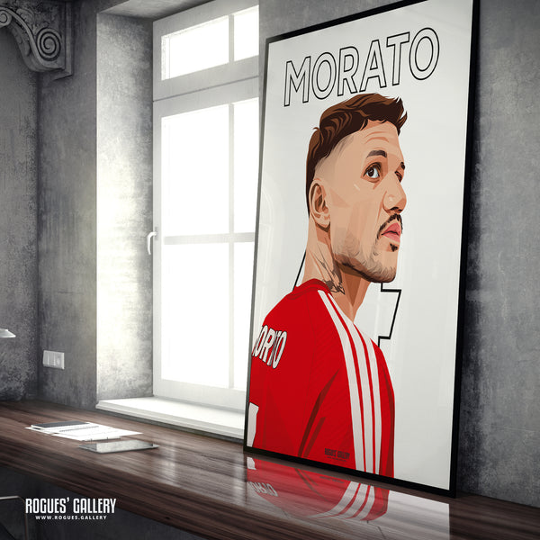 Morato - Nottingham Forest - Signed A3 Premier League Name & Number Prints