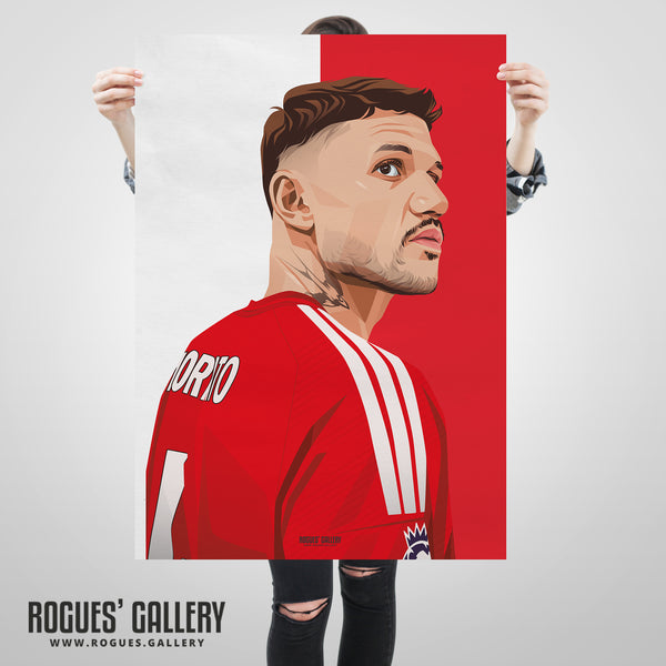 Morato - Nottingham Forest - A0, A1, A2 or A3 Red & White Prints