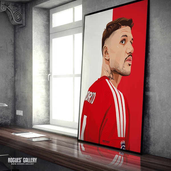 Morato - Nottingham Forest - A0, A1, A2 or A3 Red & White Prints