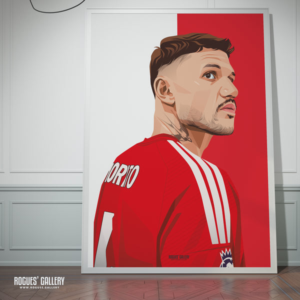 Morato - Nottingham Forest - A0, A1, A2 or A3 Red & White Prints