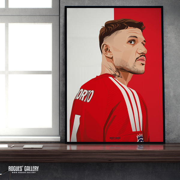 Morato - Nottingham Forest - Signed A3 Red & White Prints