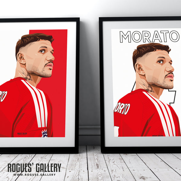 Morato - Nottingham Forest - Signed A3 Premier League Name & Number Prints