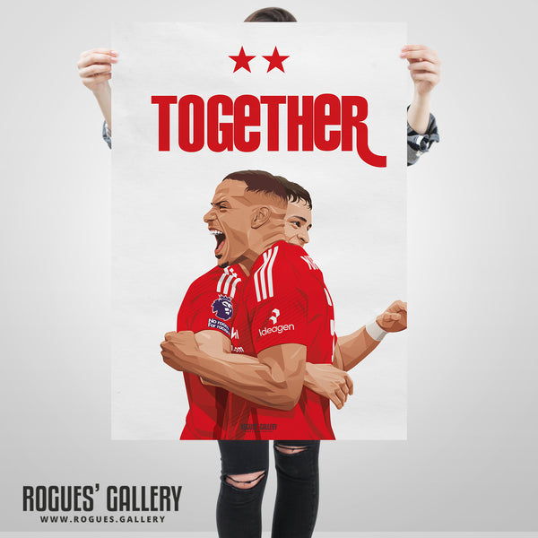 Together: Murrilo & Ramon Sosa - Nottingham Forest - A0, A1, A2 or A3 Prints
