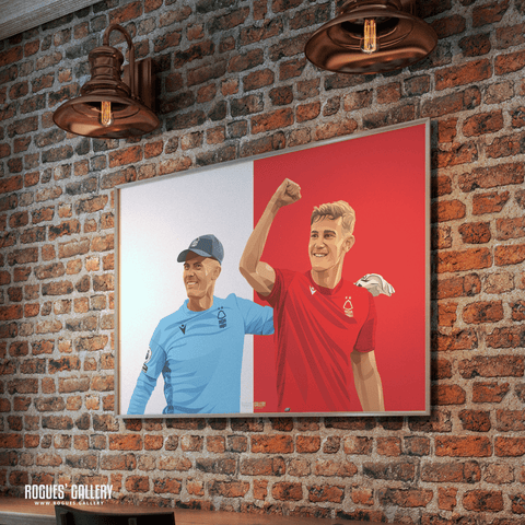 1-0 To The Nottingham - Ryan Yates & Dean Henderson celebrate victory over Liverpool - Nottingham Forest - A0, A1, A2 or A3 Red & White Prints