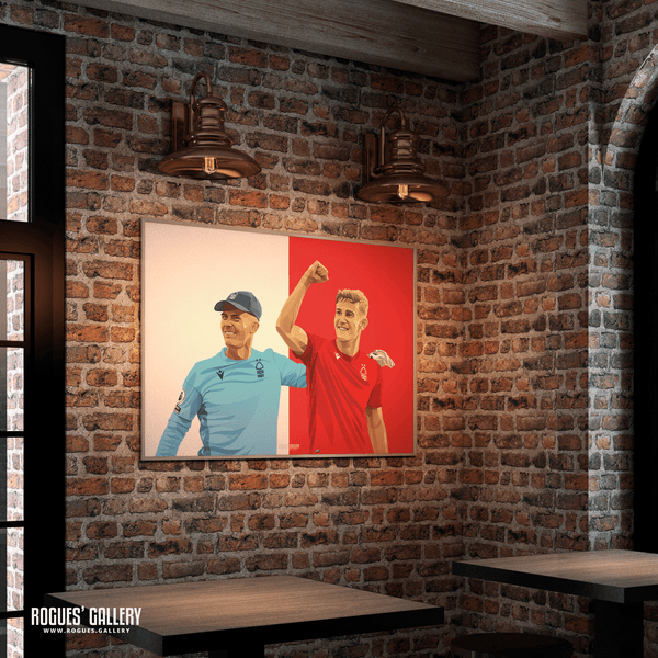 1-0 To The Nottingham - Ryan Yates & Dean Henderson celebrate victory over Liverpool - Nottingham Forest - A0, A1, A2 or A3 Red & White Prints