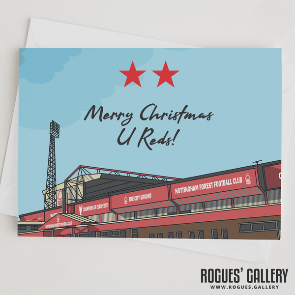 2 Stars above The City Ground - Car Park Version - Forest Greeting Cards