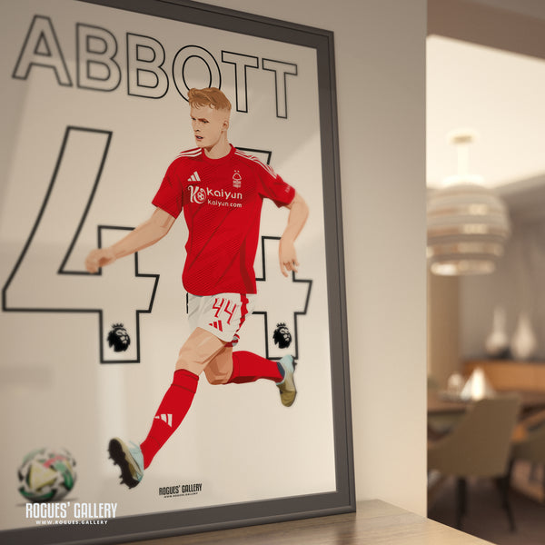 Zach Abbott - Nottingham Forest - A0, A1, A2 or A3 Premier League Name & Number Prints