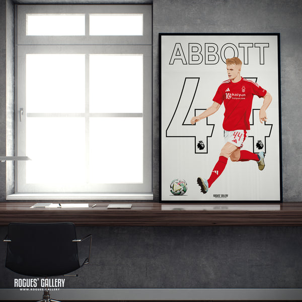 Zach Abbott - Nottingham Forest - A0, A1, A2 or A3 Premier League Name & Number Prints