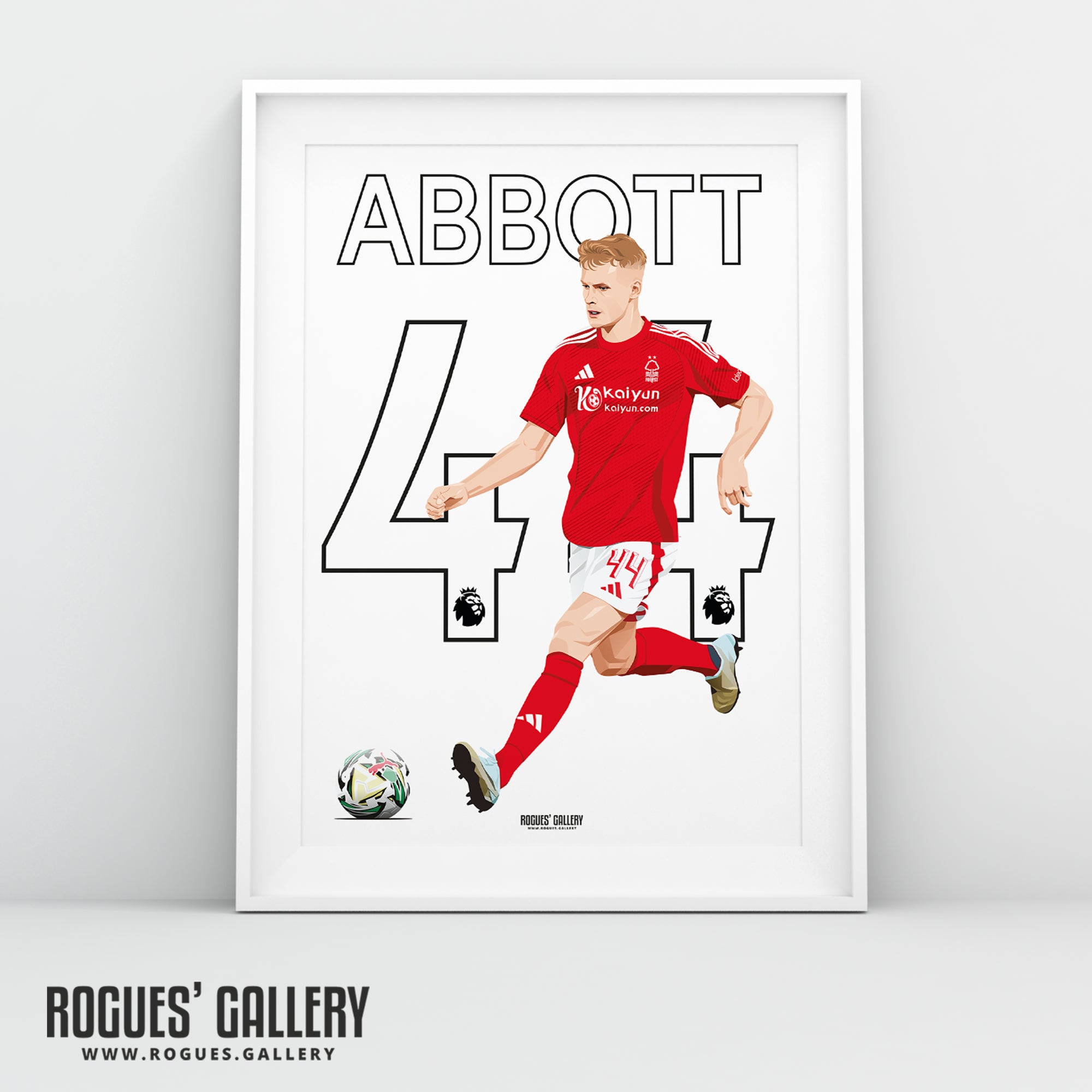 Zach Abbott - Nottingham Forest - A0, A1, A2 or A3 Premier League Name & Number Prints
