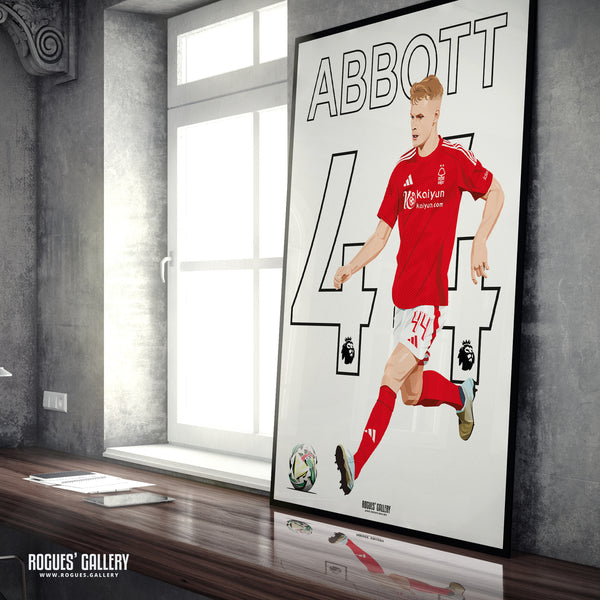Zach Abbott - Nottingham Forest - A0, A1, A2 or A3 Premier League Name & Number Prints