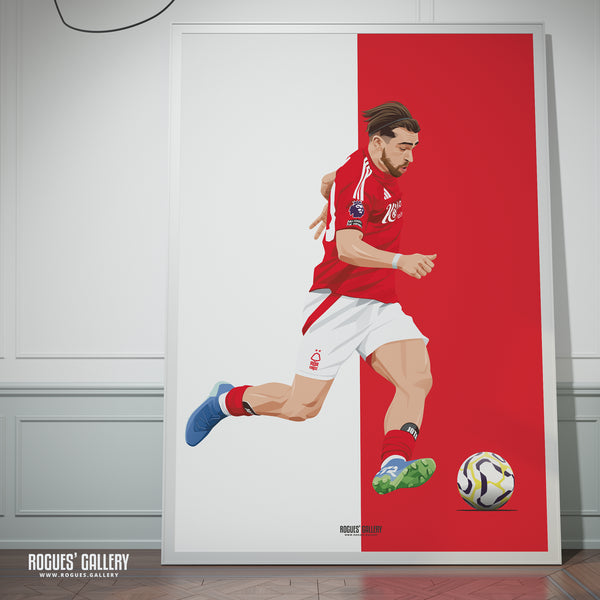 Jota Silva - Nottingham Forest - Signed A3 Red & White Prints