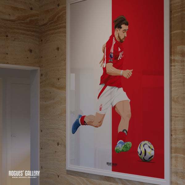 Jota Silva - Nottingham Forest - A0, A1, A2 or A3 Red & White Prints