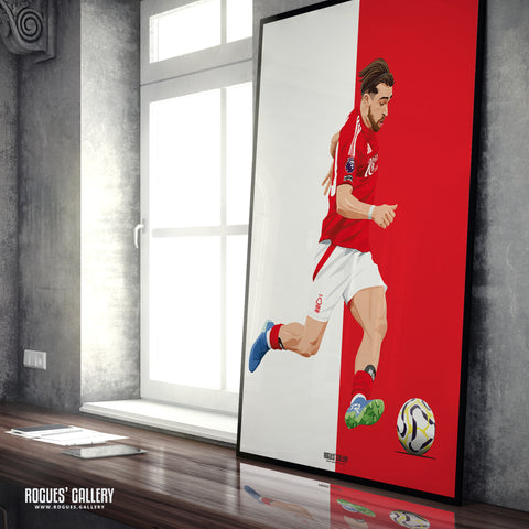 Jota Silva - Nottingham Forest - A0, A1, A2 or A3 Red & White Prints
