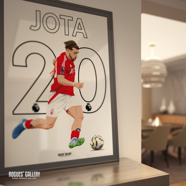 Jota Silva - Nottingham Forest - A0, A1, A2 or A3 Premier League Name & Number Prints