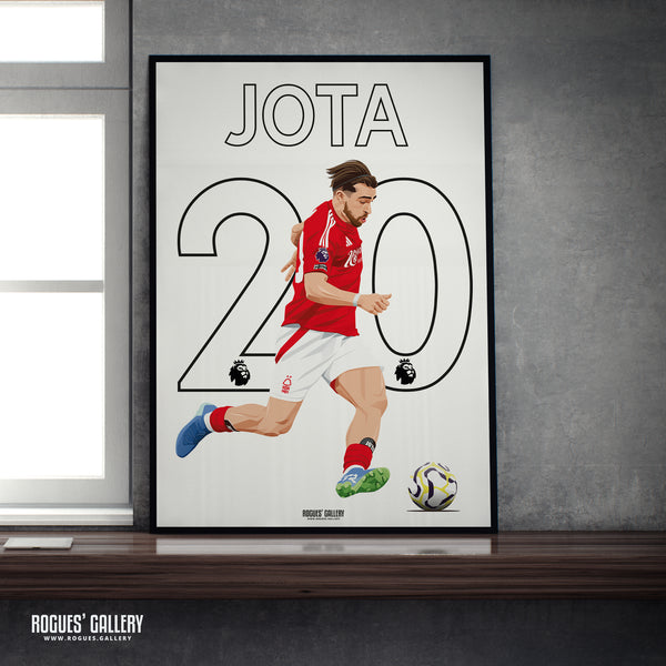 Jota Silva - Nottingham Forest - A0, A1, A2 or A3 Premier League Name & Number Prints