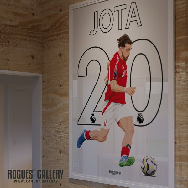 Jota Silva - Nottingham Forest - A0, A1, A2 or A3 Premier League Name & Number Prints