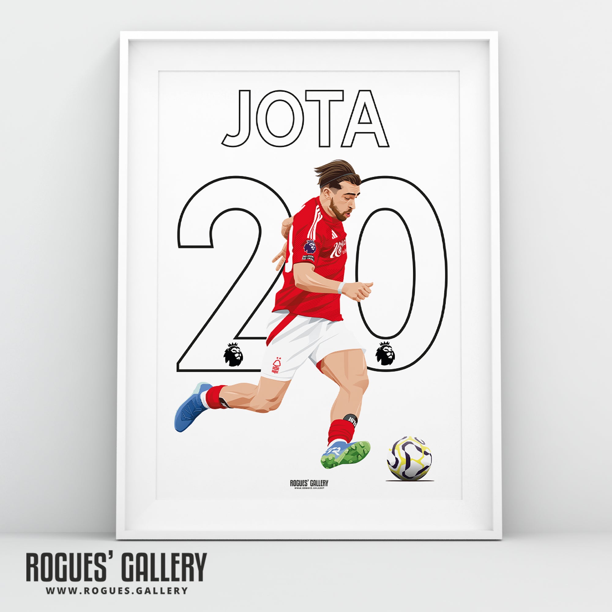 Jota Silva - Nottingham Forest - A0, A1, A2 or A3 Premier League Name & Number Prints