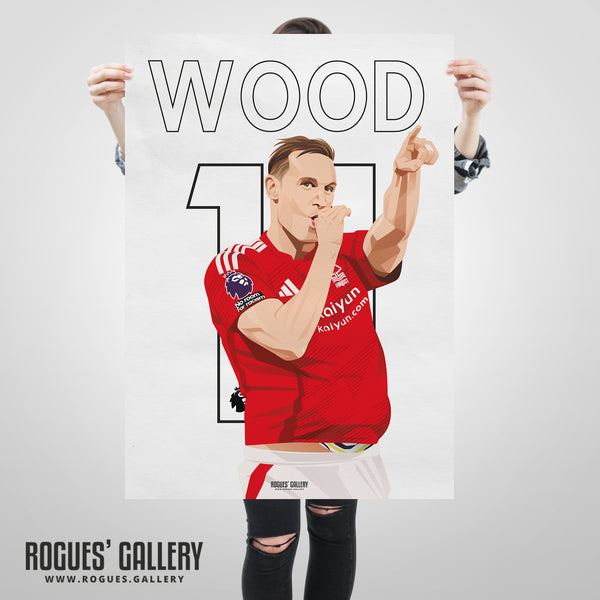 Chris Wood - Nottingham Forest - A0, A1, A2 or A3 Name & Number Prints