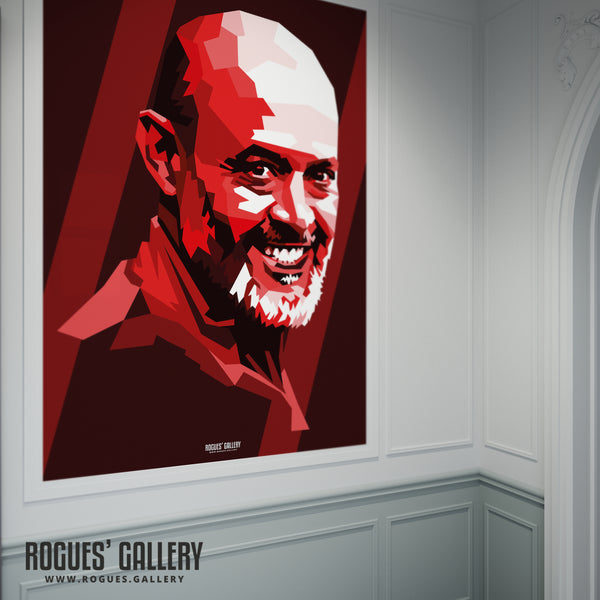 Nuno Espírito Santo - Nottingham Forest - Signed A3 Pop Art Prints (Red Version)
