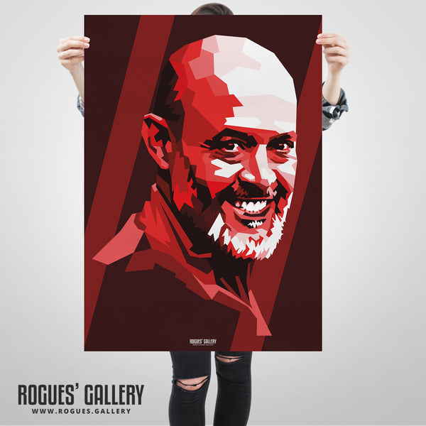 Nuno Espírito Santo - Nottingham Forest - A0, A1, A2 or A3 Pop Art Prints (Red Version)