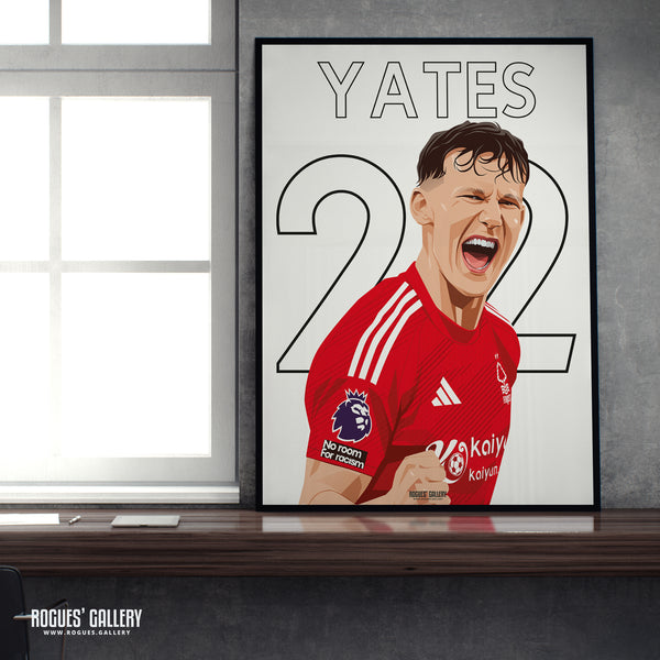 Ryan Yates - Nottingham Forest - A0, A1, A2 or A3 Name & Number Prints
