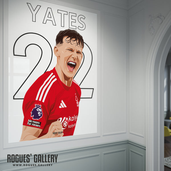Ryan Yates - Nottingham Forest - A0, A1, A2 or A3 Name & Number Prints