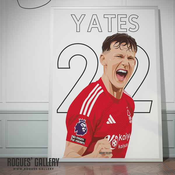Ryan Yates - Nottingham Forest - A0, A1, A2 or A3 Name & Number Prints