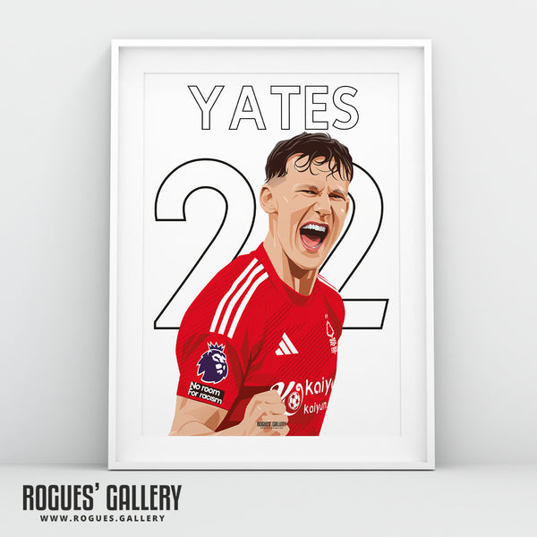 Ryan Yates - Nottingham Forest - A0, A1, A2 or A3 Name & Number Prints