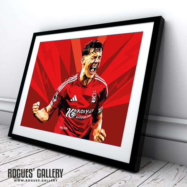 Peak Ryan Yates - Nottingham Forest - A0, A1, A2 or A3 Modern Art Prints