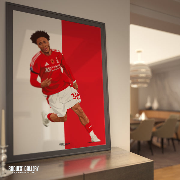 Ola Aina - Nottingham Forest - A0, A1, A2 or A3 Premier League Red & White Prints
