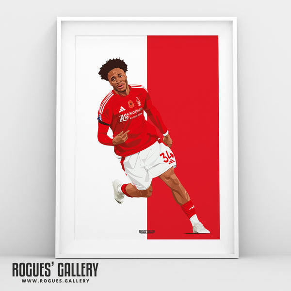 Ola Aina - Nottingham Forest - A0, A1, A2 or A3 Premier League Red & White Prints
