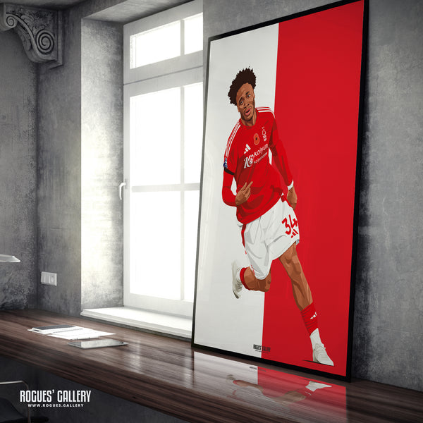Ola Aina - Nottingham Forest - A0, A1, A2 or A3 Premier League Red & White Prints