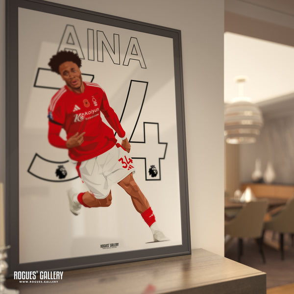 Ola Aina - Nottingham Forest - A0, A1, A2 or A3 Premier League Name & Number Prints