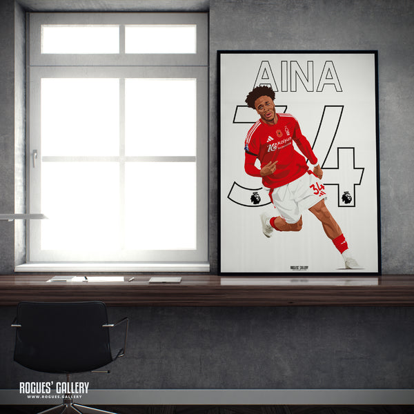 Ola Aina - Nottingham Forest - A0, A1, A2 or A3 Premier League Name & Number Prints
