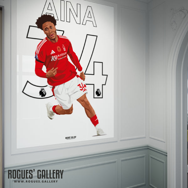 Ola Aina - Nottingham Forest - A0, A1, A2 or A3 Premier League Name & Number Prints