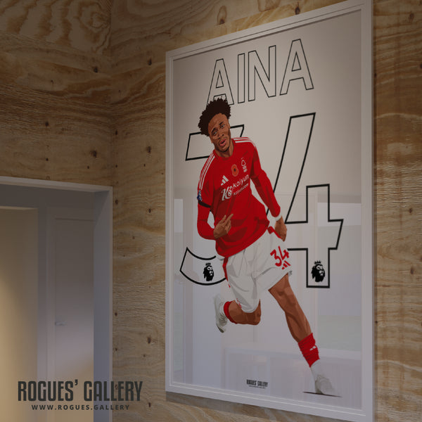 Ola Aina - Nottingham Forest - Signed A3 Premier League Name & Number Prints