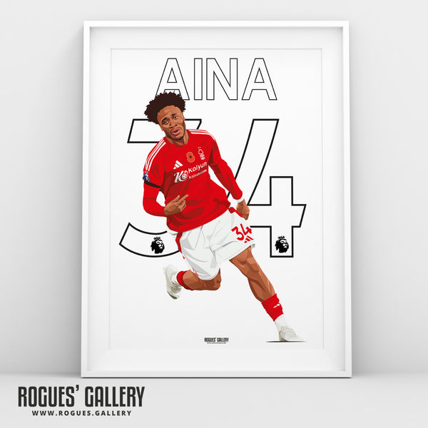 Ola Aina - Nottingham Forest - A0, A1, A2 or A3 Premier League Name & Number Prints