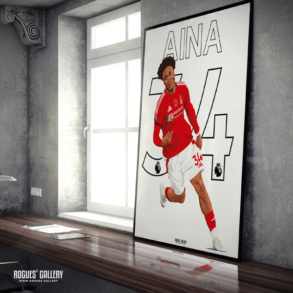 Ola Aina - Nottingham Forest - A0, A1, A2 or A3 Premier League Name & Number Prints