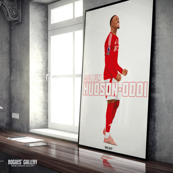 Callum Hudson-Odoi - Nottingham Forest - Signed A3 Name Prints