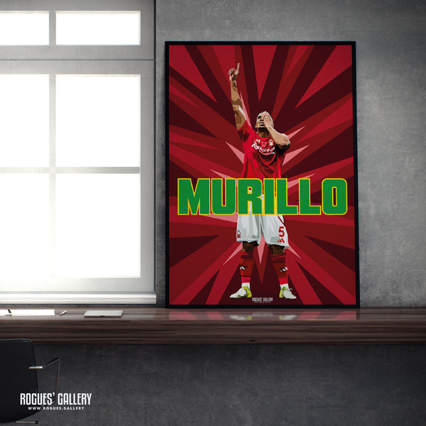 Murillo Celebrates - Nottingham Forest - A0, A1, A2 or A3 Prints
