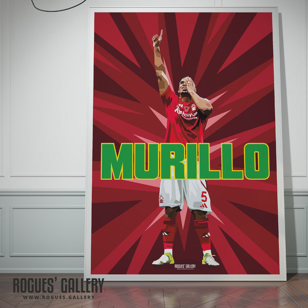 Murillo Celebrates - Nottingham Forest - A0, A1, A2 or A3 Prints