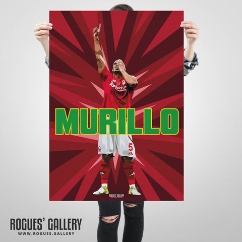 Murillo Celebrates - Nottingham Forest - A0, A1, A2 or A3 Prints