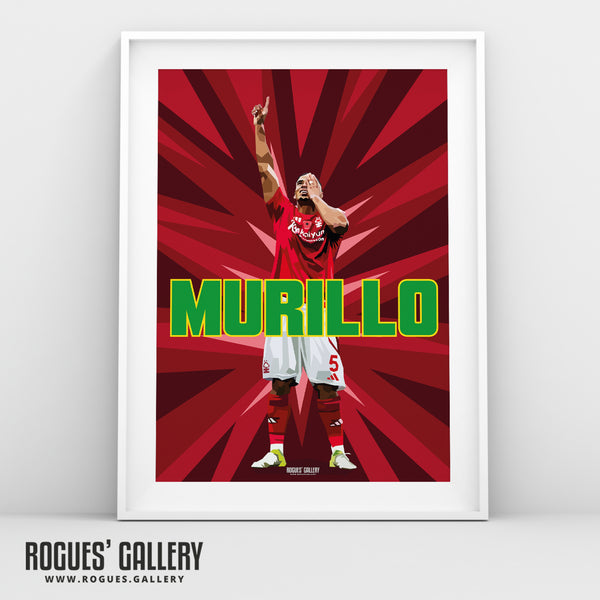 Murillo Celebrates - Nottingham Forest - A0, A1, A2 or A3 Prints