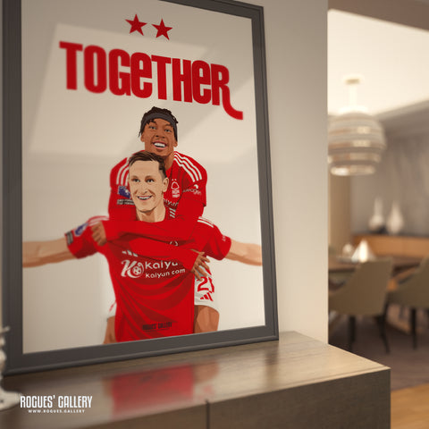 Together: Woody & Elanga - Nottingham Forest - A0, A1, A2 or A3 Prints