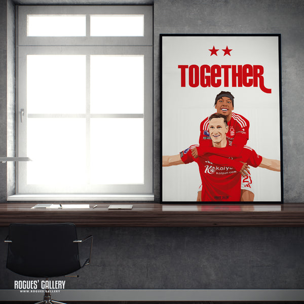Together: Woody & Elanga - Nottingham Forest - A0, A1, A2 or A3 Prints