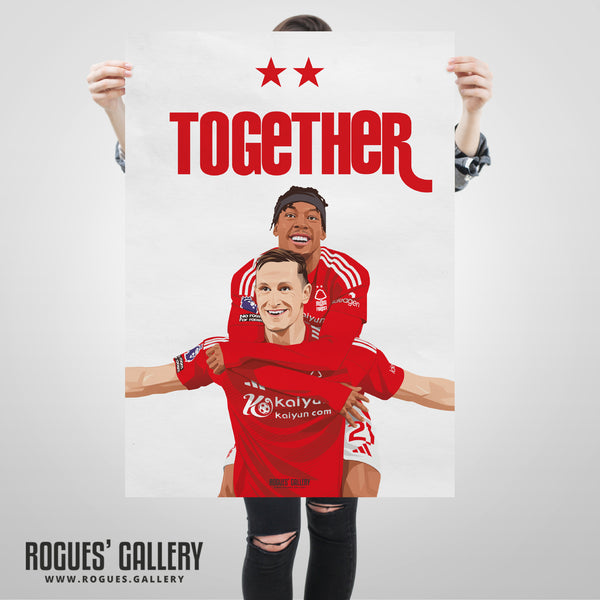 Together: Woody & Elanga - Nottingham Forest - A0, A1, A2 or A3 Prints