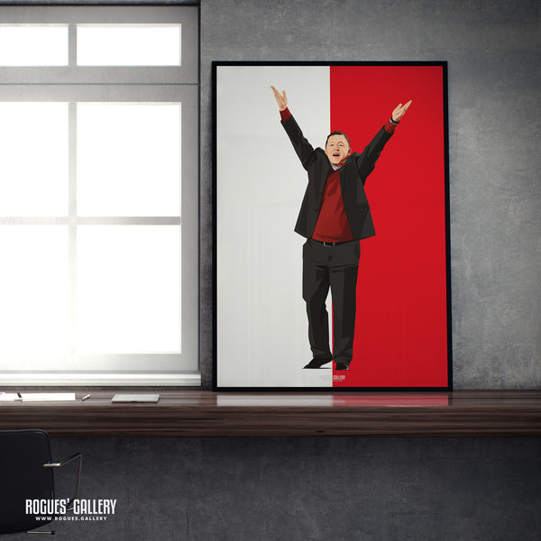 Billy Davies Celebrates - Former Nottingham Forest Manager - A0, A1, A2 or A3 Prints