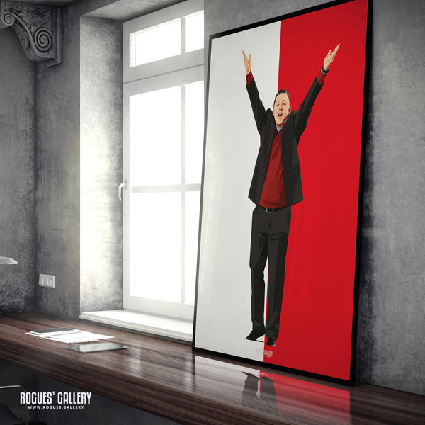 Billy Davies Celebrates - Former Nottingham Forest Manager - A0, A1, A2 or A3 Prints