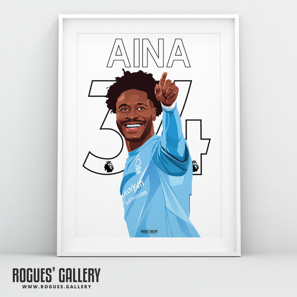 Ola Aina - 2025 - Nottingham Forest - A0, A1, A2 or A3 Premier League Name & Number Prints